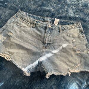Time and Tru Light Blue Distressed Jean Shorts